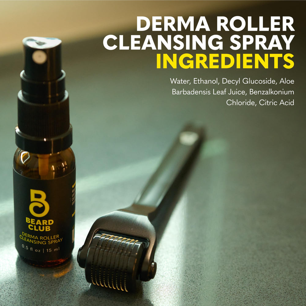 The Beard Club cleansing spray bottle detail for cleaning