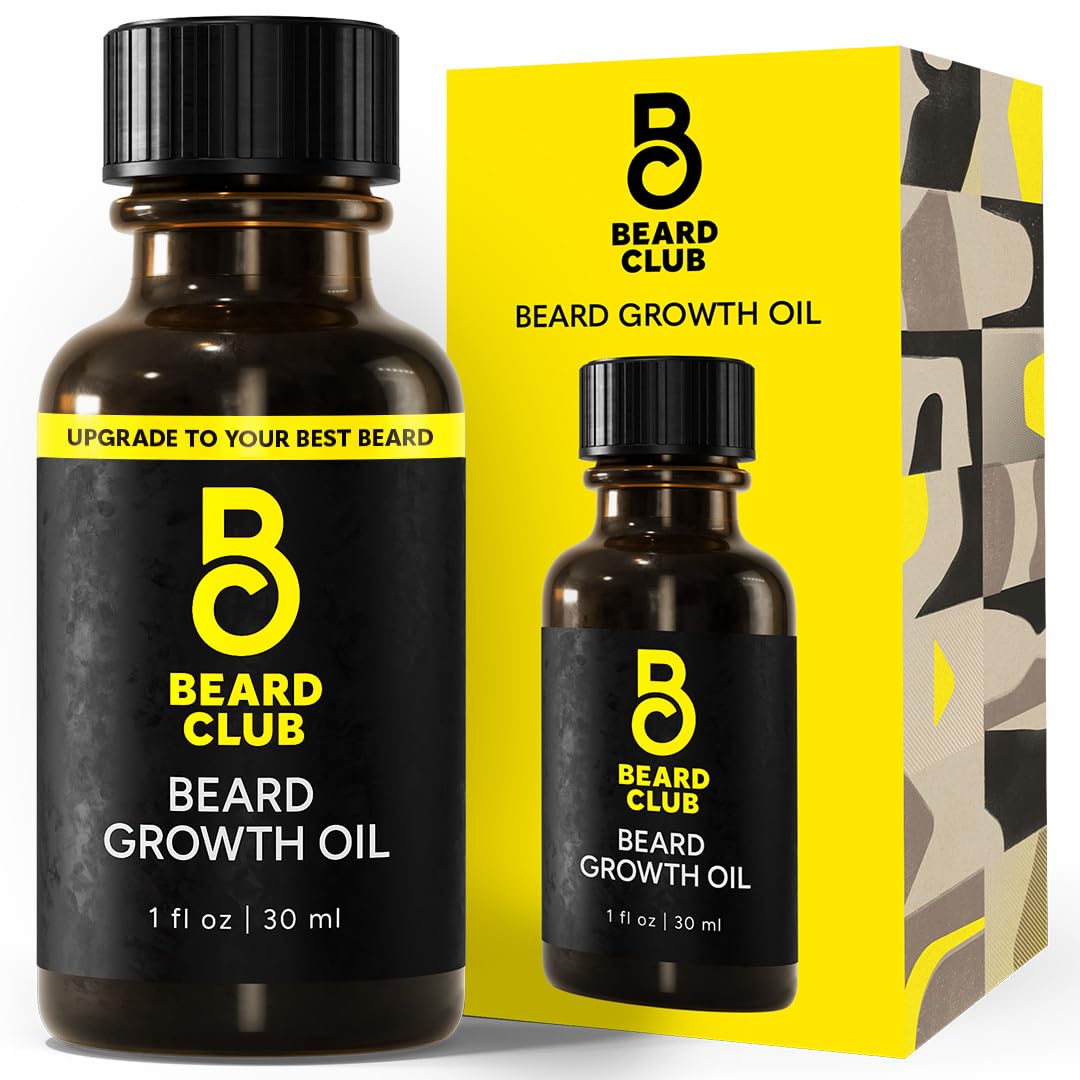 The Beard Club Growth Oil bottle ready for daily beard growth support.