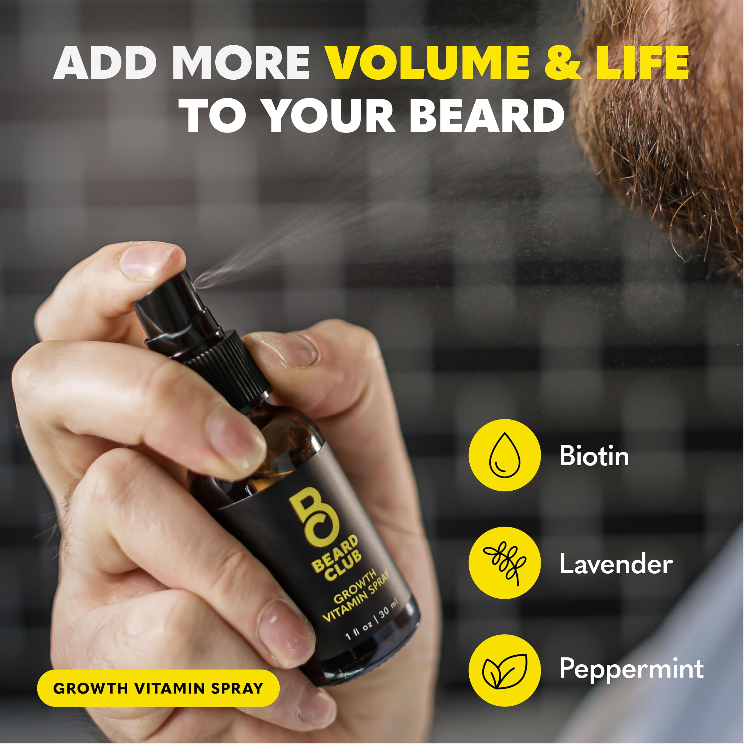 The Beard Club Signature Kit derma roller application closeup highlights precise use for skin refreshment.