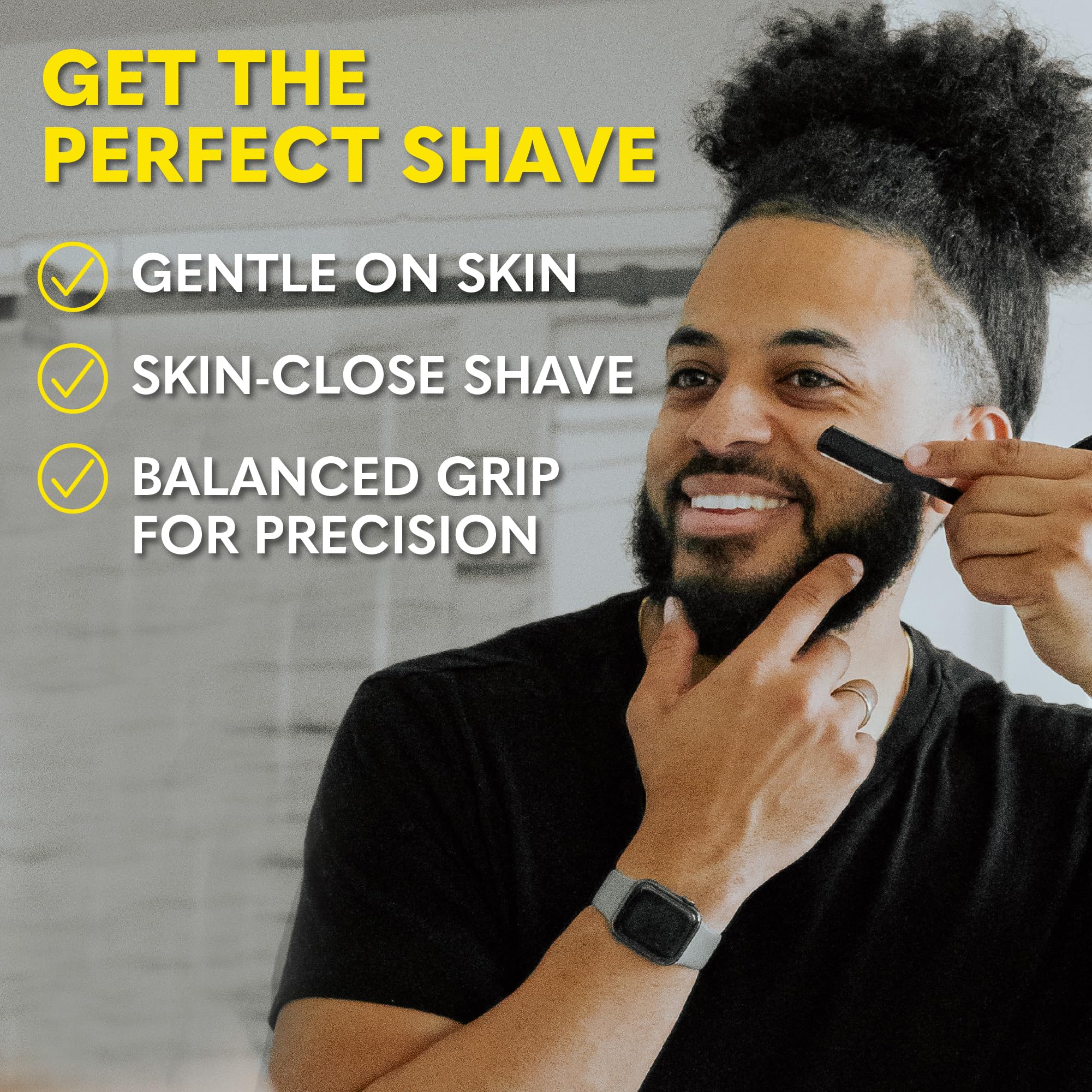The Beard Club straight razor derby blade delivers a clean, controlled shave.