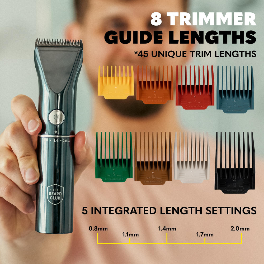 The Beard Club trimmer travel lock highlights travel-friendly reliability