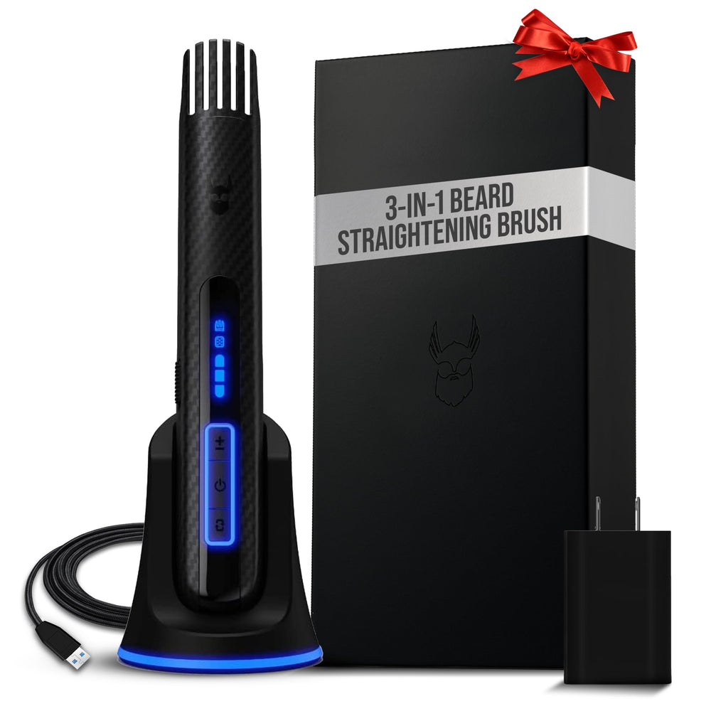 The Beard Struggle Carbon X brush in hand delivers smooth, frizz-controlled grooming on demand.