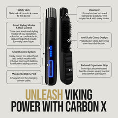 The Beard Struggle Carbon X ionic anti-frizz technology reduces flyaways for a polished look.