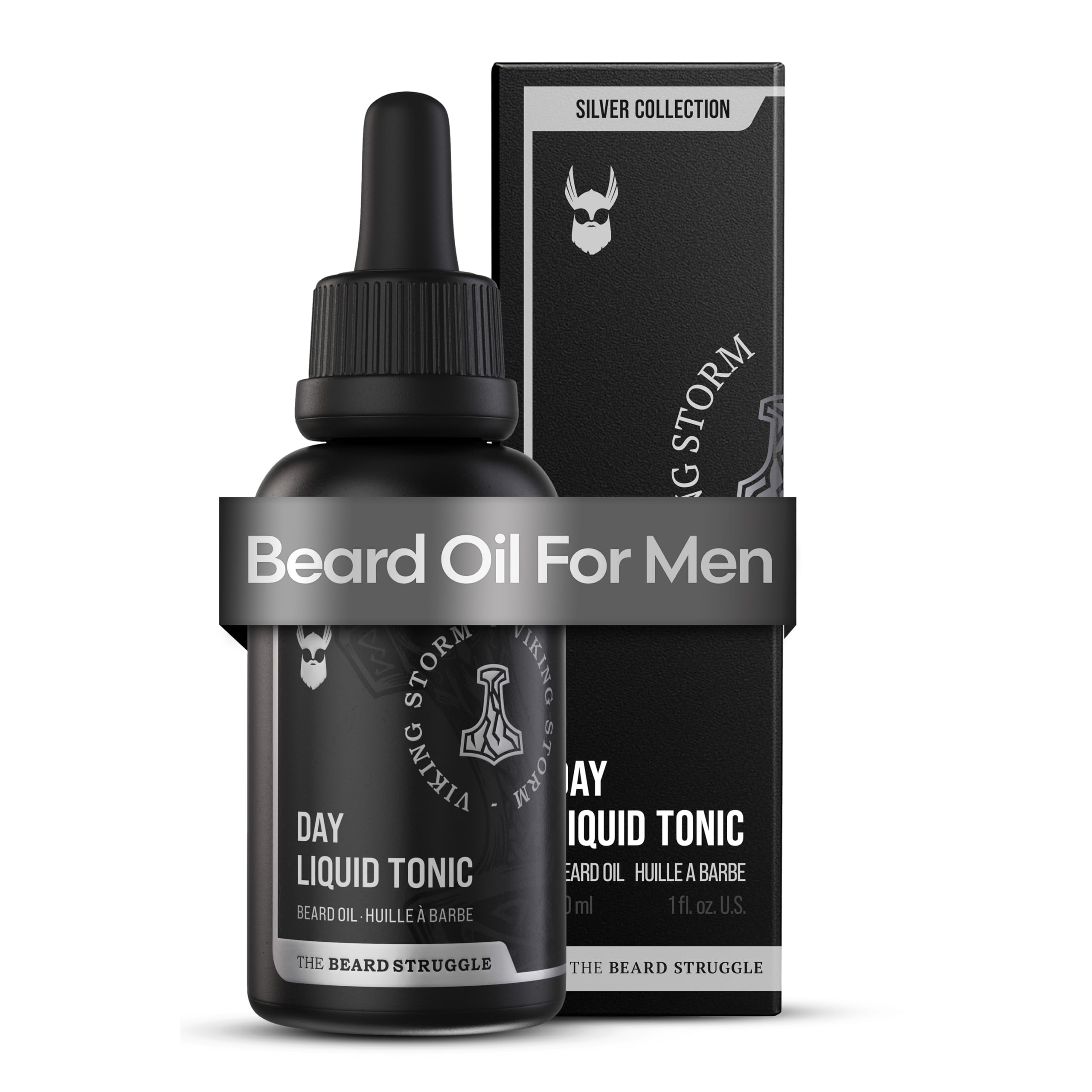 The Beard Struggle Day Liquid Tonic Viking Storm bottle for daily moisturizing.
