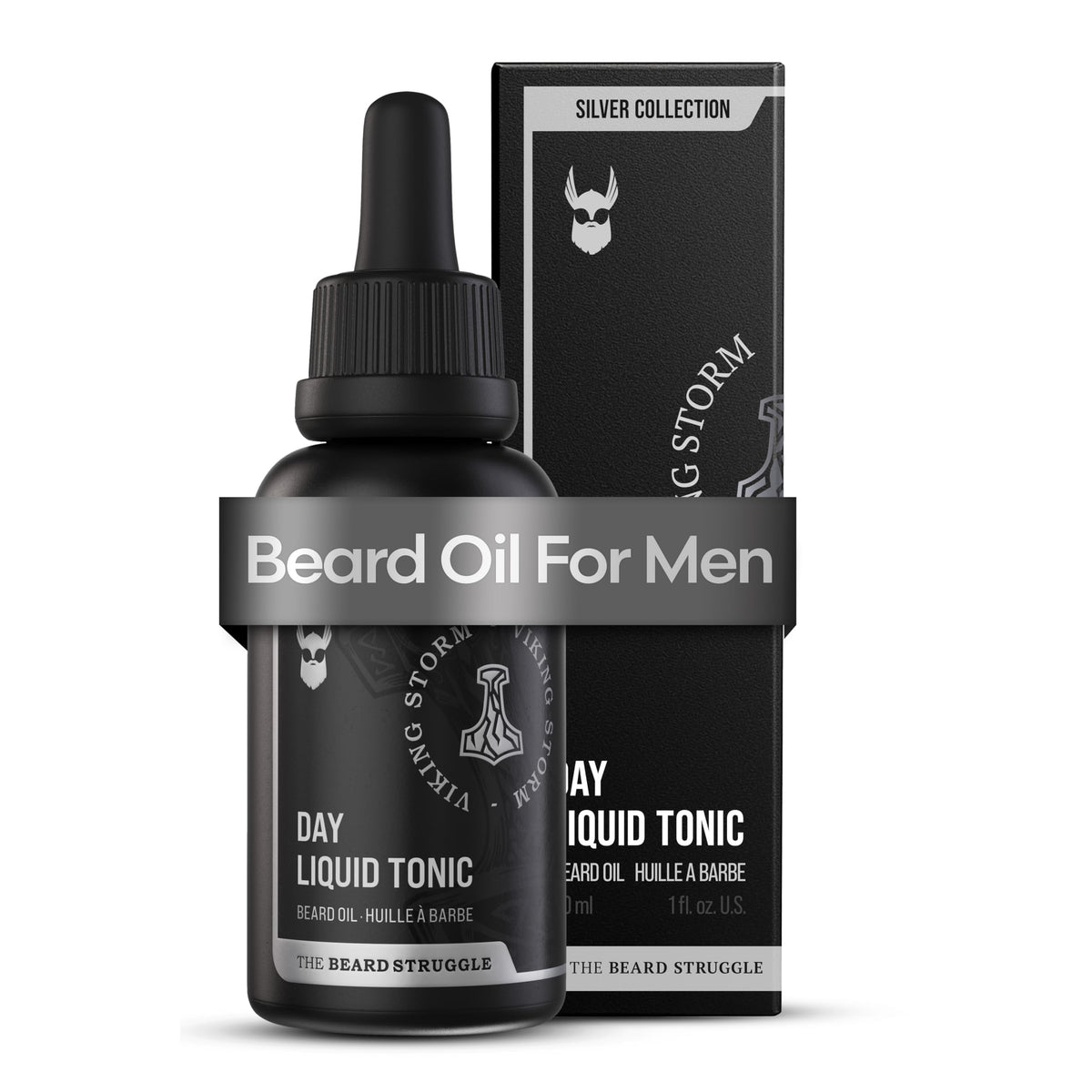 The Beard Struggle Day Liquid Tonic Viking Storm bottle for daily moisturizing.