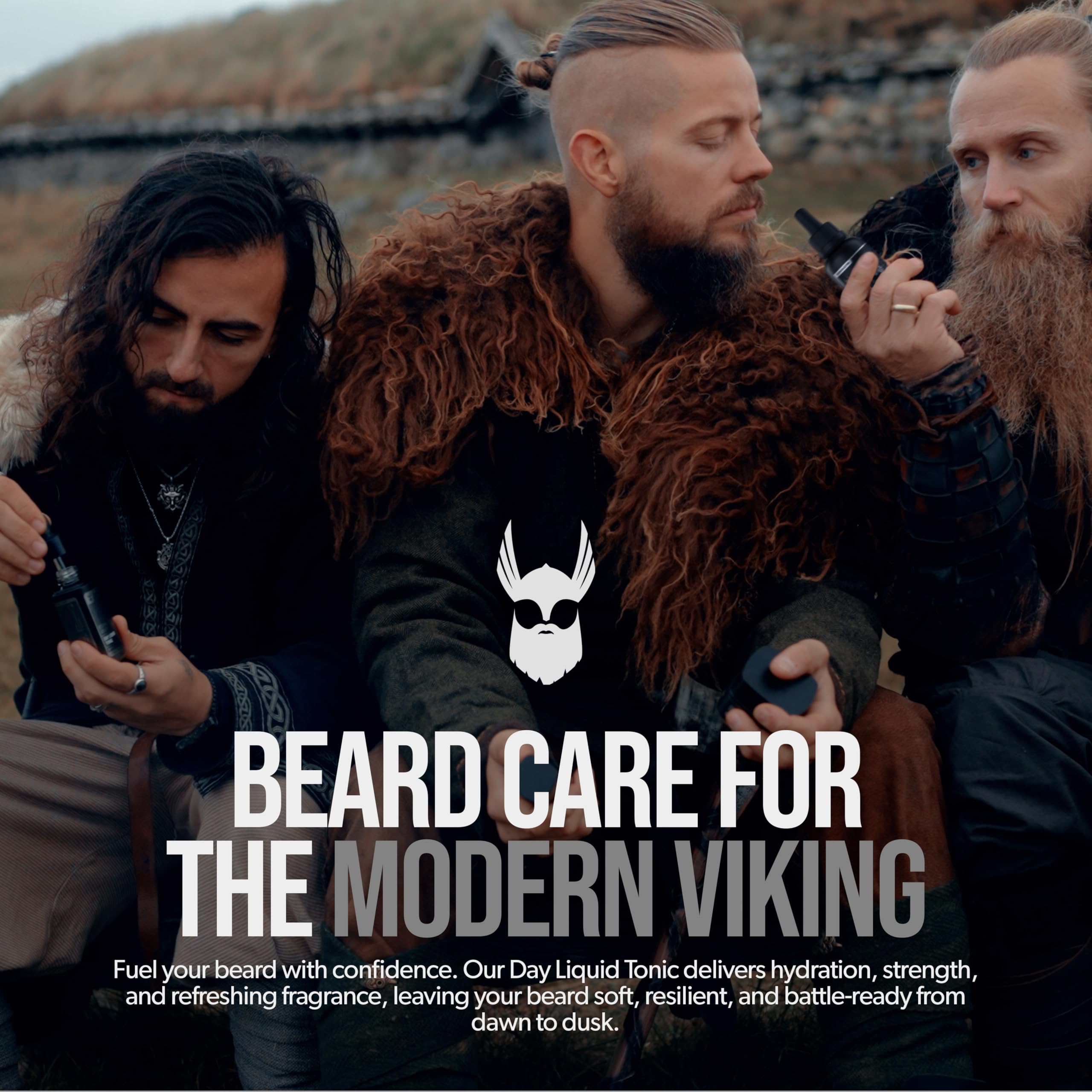 Beard care ritual with Day Liquid Tonic for comfortable grooming.