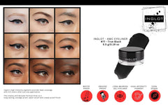 INGLOT AMC Eyeliner Gel 77 swirled for rich pigment and bold color.