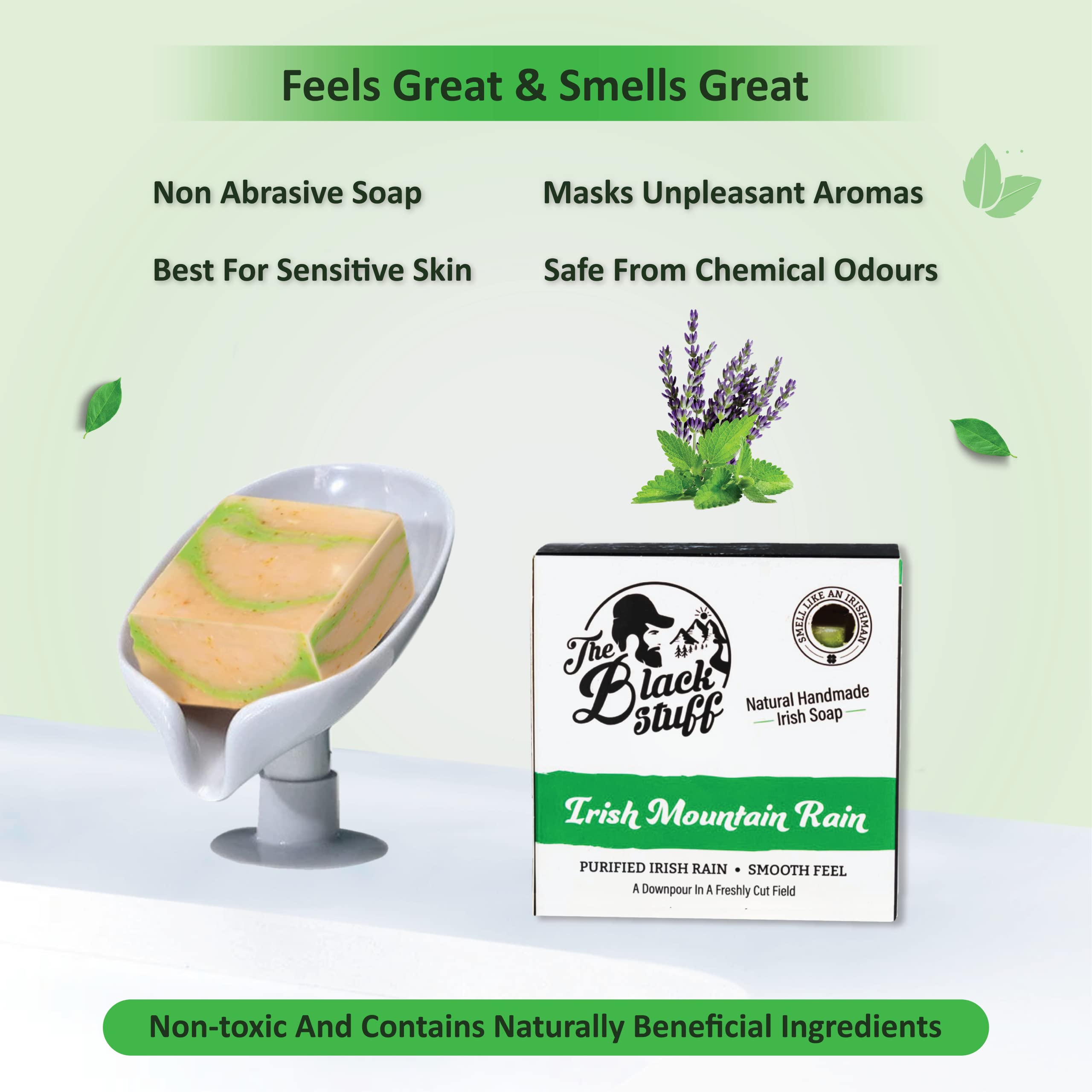 The Black Stuff essential oils scent highlights Sweet Orange, Juniper, Patchouli for an invigorating ritual.