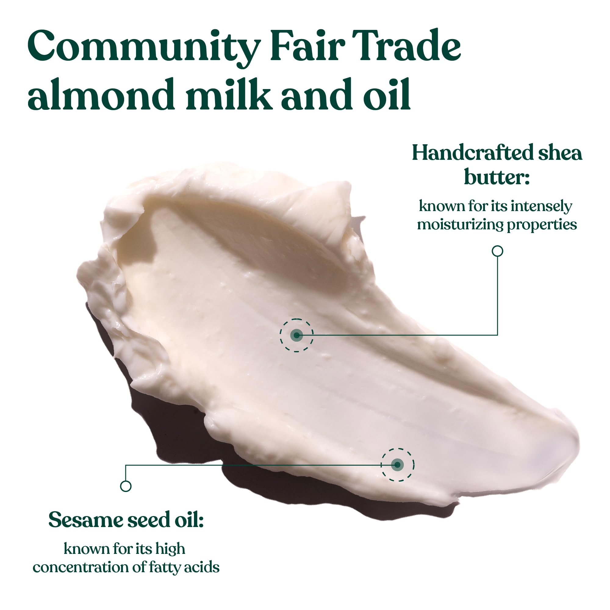 The Body Shop Almond Milk Body Butter ingredients featuring almond milk and shea in vegan formula