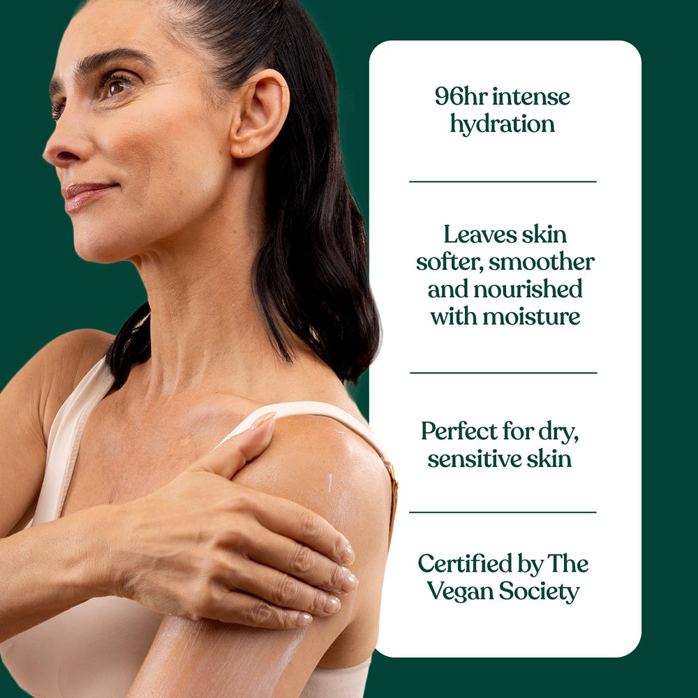 The Body Shop Almond Milk Body Butter on skin conveys comforting softness and lasting moisture