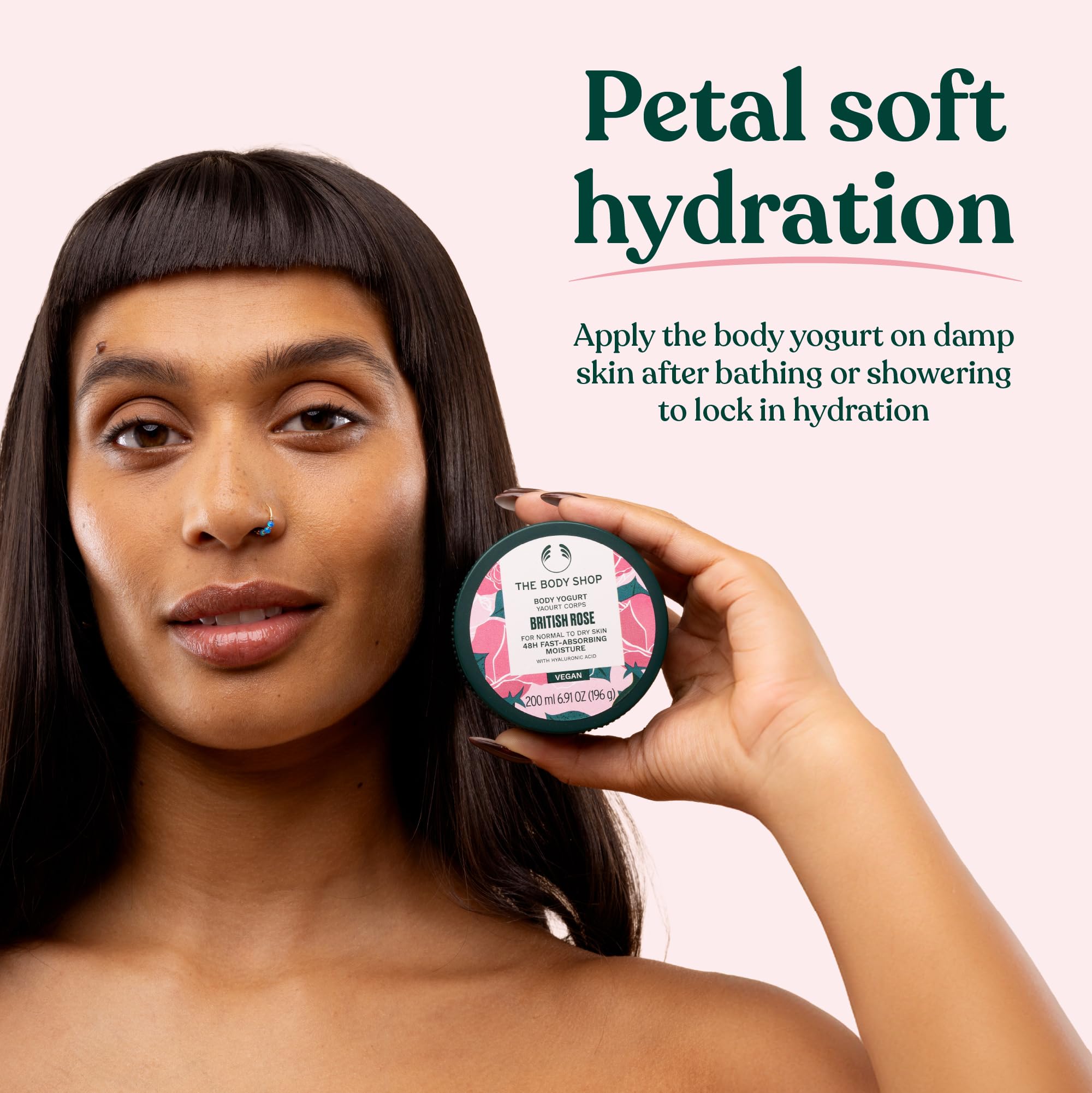 The Body Shop uses community trade almond milk from Spain for hydration