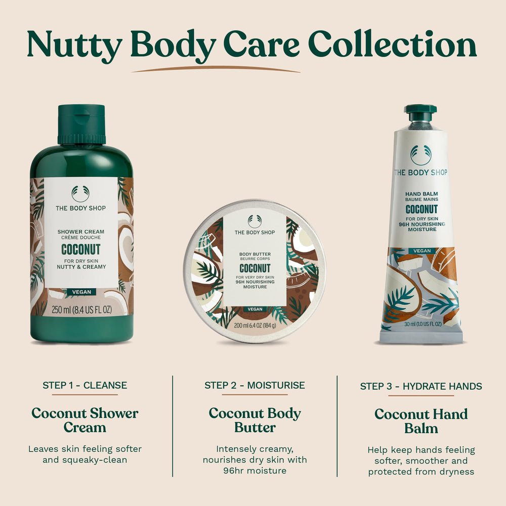 The Body Shop Coconut Body Butter on skin reveals natural-looking glow