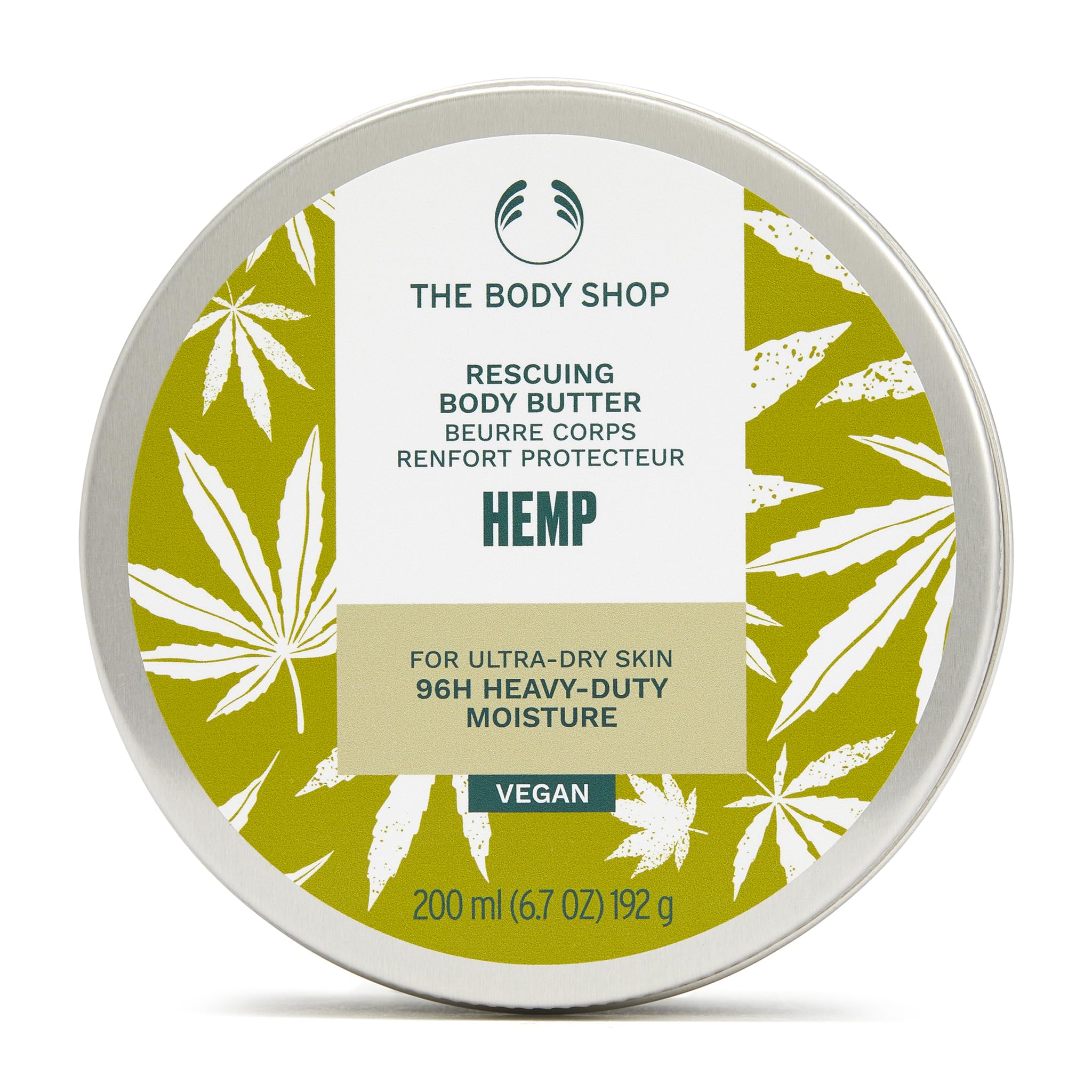 The Body Shop Hemp Body Moisturizer bottle offers long-lasting hydration for ultra dry skin.