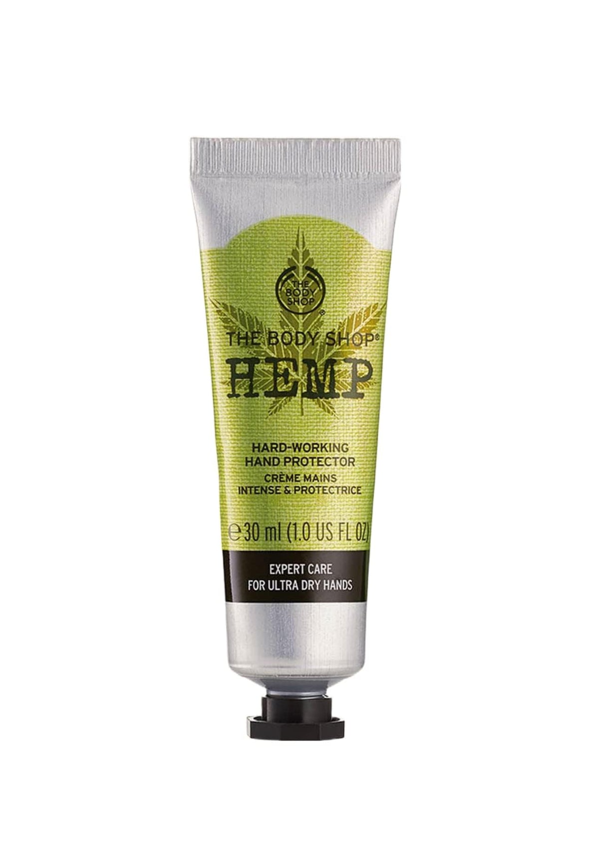 The Body Shop Hemp Hand Protector 1oz jar close-up showing deep hydration.