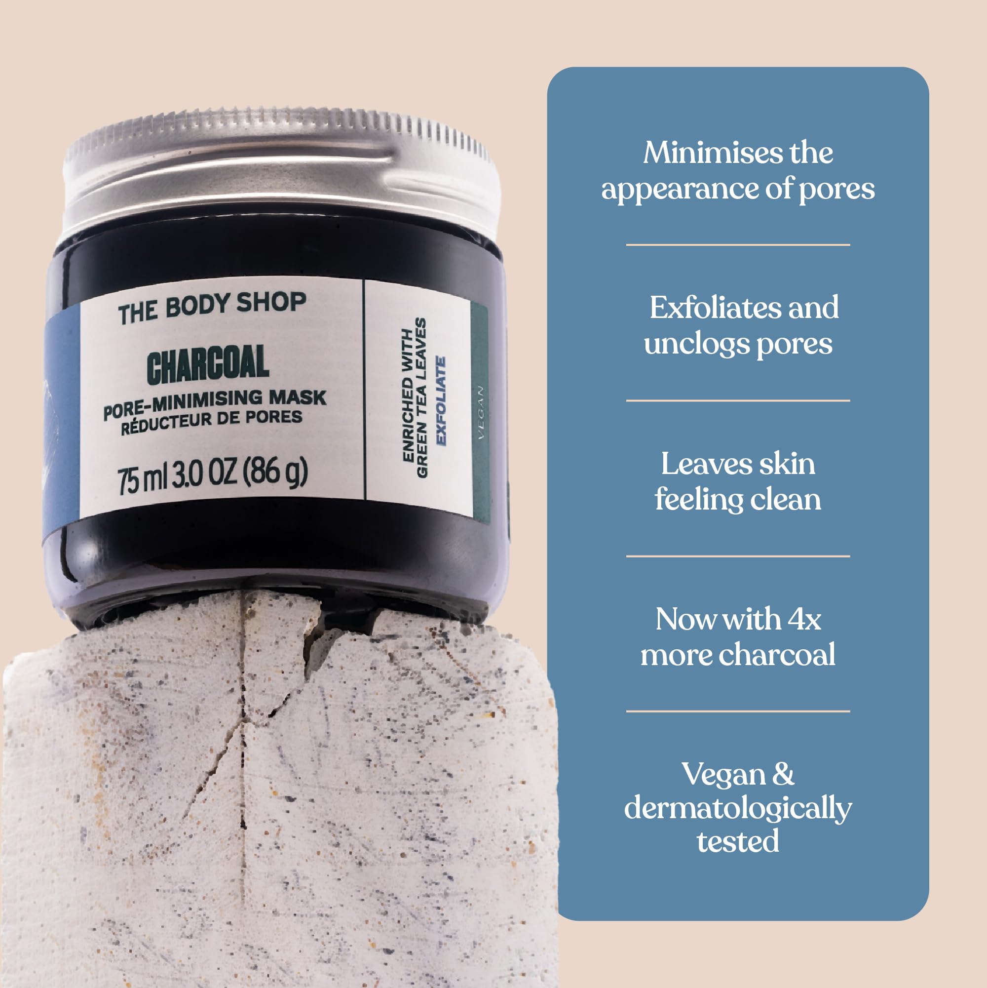 The Body Shop Himalayan Charcoal Purifying Glow Mask at-home facial scene