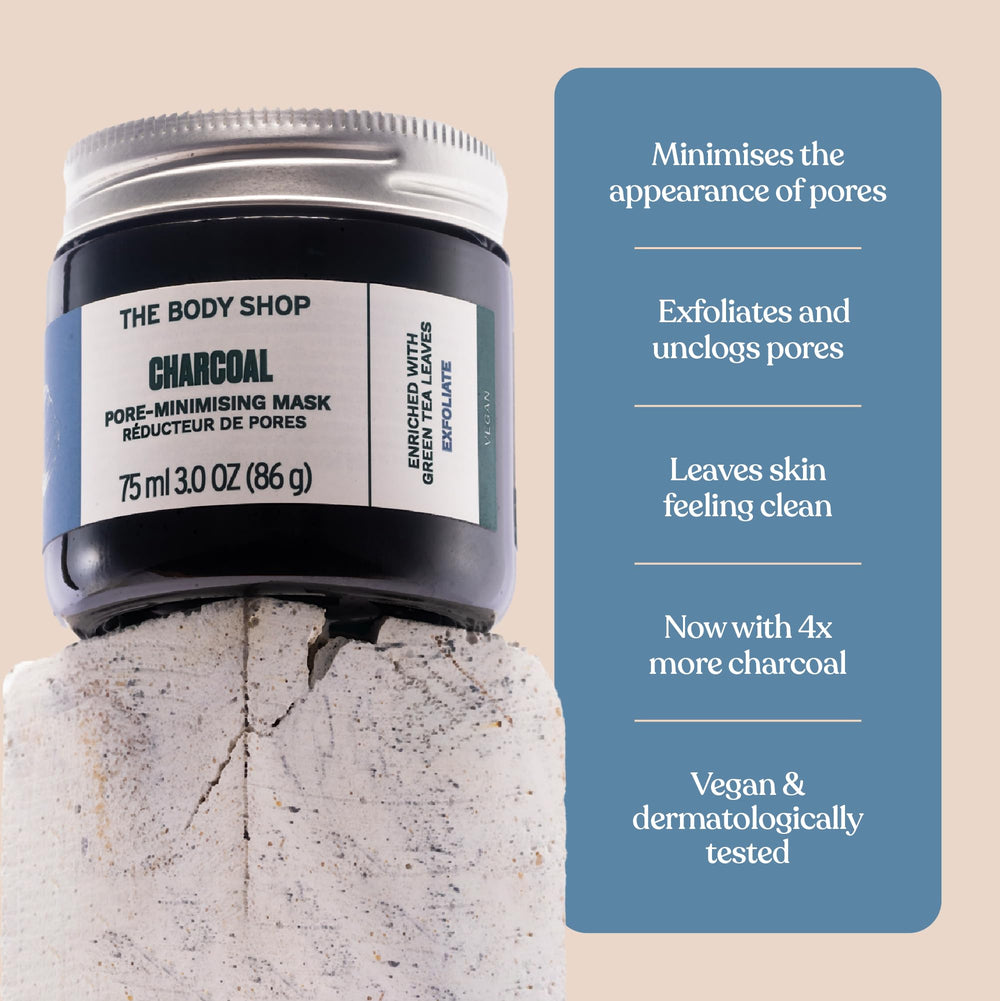 The Body Shop Himalayan Charcoal Purifying Glow Mask at-home facial scene