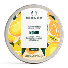 The Body Shop Mango Body Butter packaging highlights sustainable design for eco-friendly skincare.