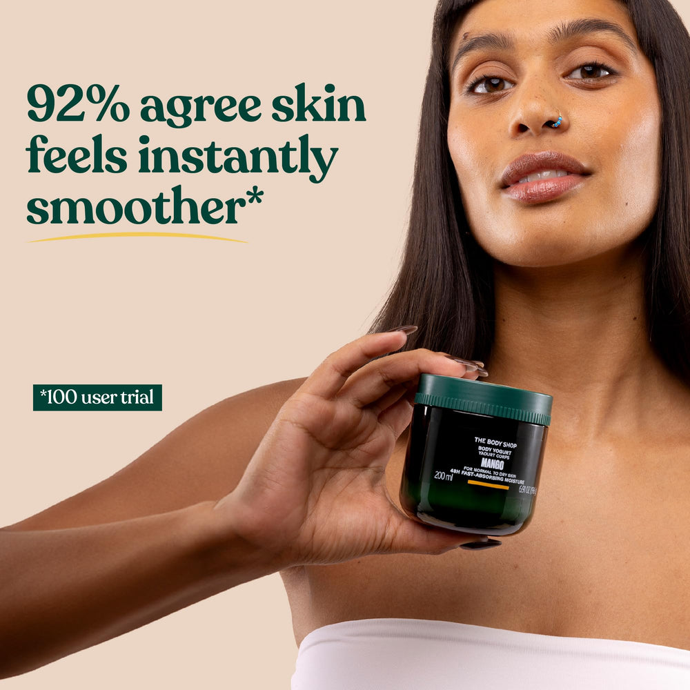 The Body Shop Mango Body Yogurt shower routine dries quickly, letting you dress within minutes