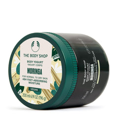 The Body Shop Moringa Body Yogurt routine image highlights smooth, non-sticky hydration.