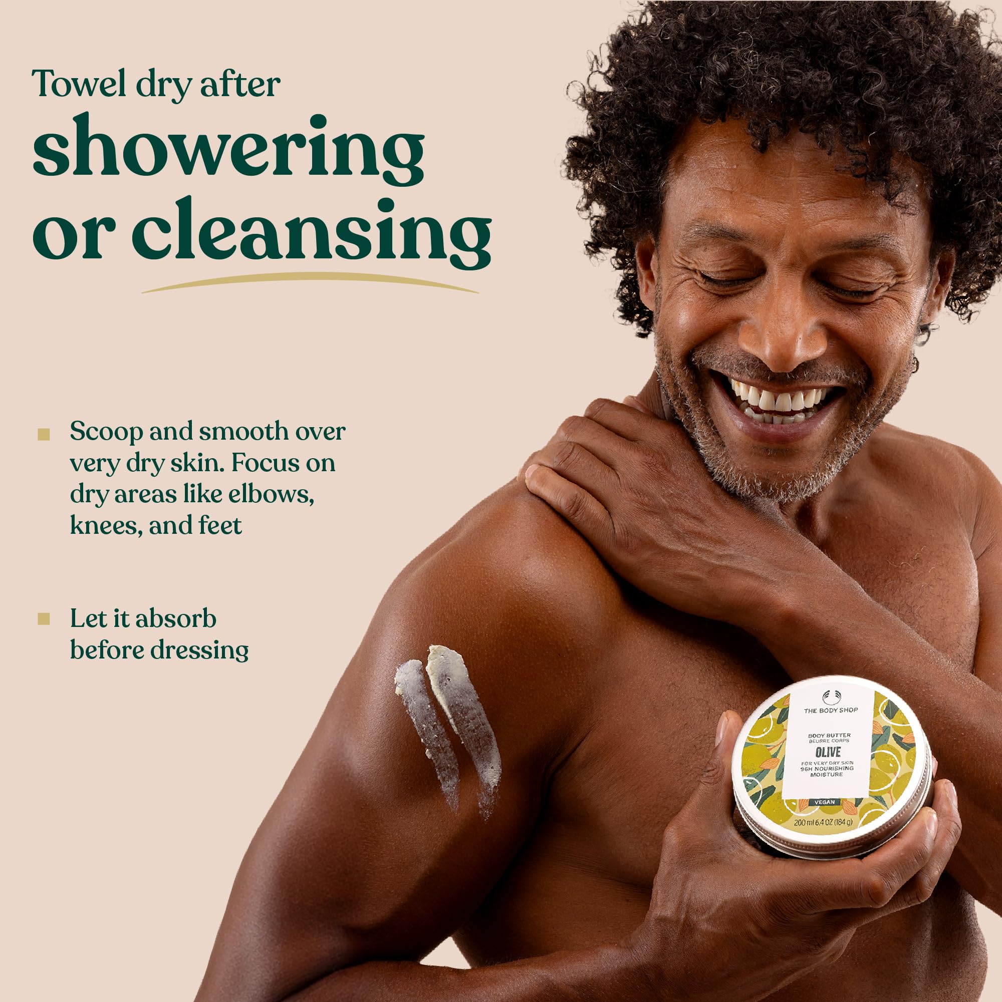 The Body Shop Olive Body Butter natural glow finish on skin after use