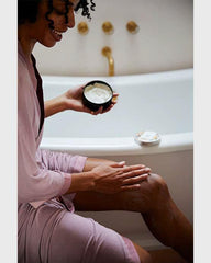 The Body Shop packaging with aluminium lid highlighting recyclable materials and planet-friendly design.