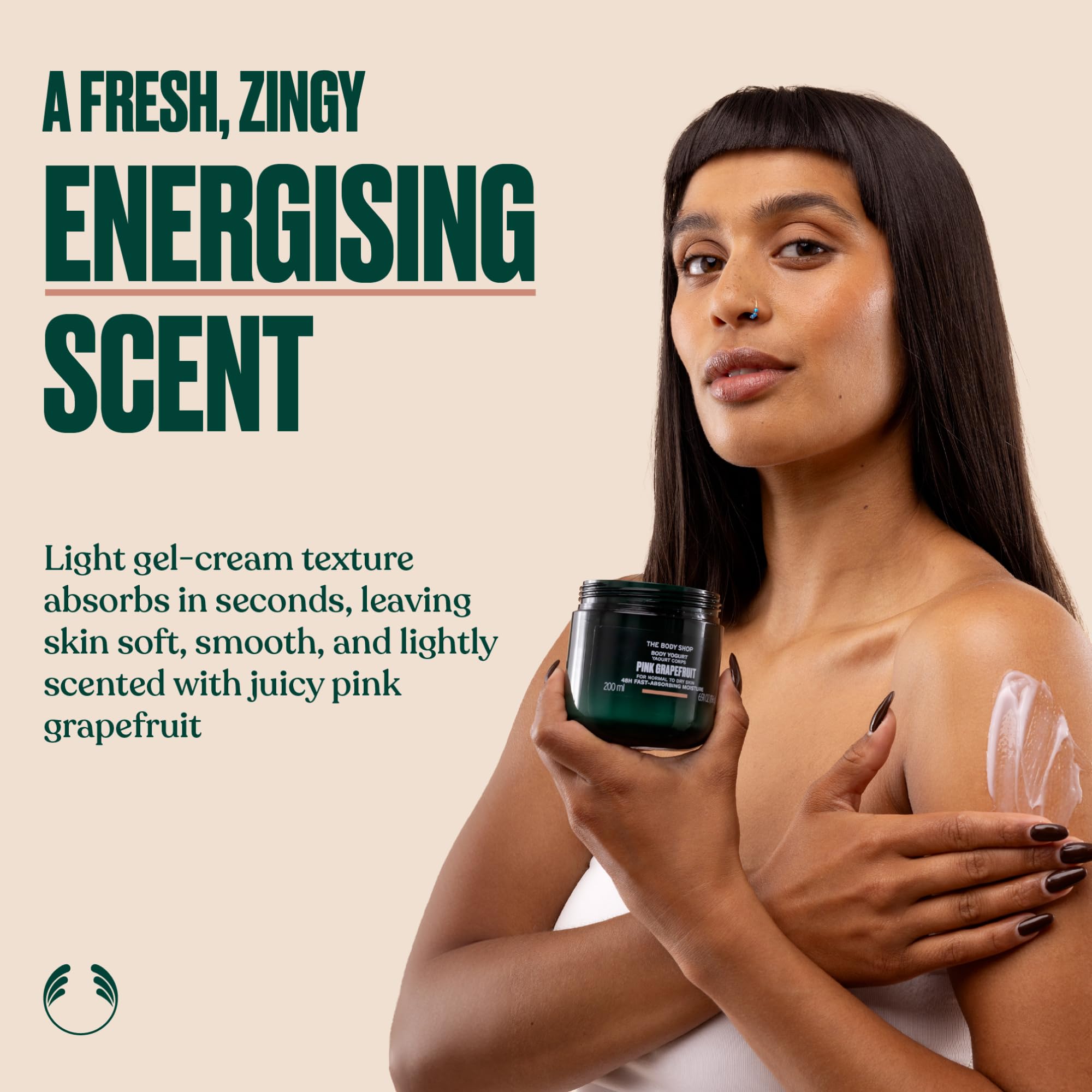 The Body Shop Pink Grapefruit Shower Gel close-up highlighting zesty, energizing aroma.