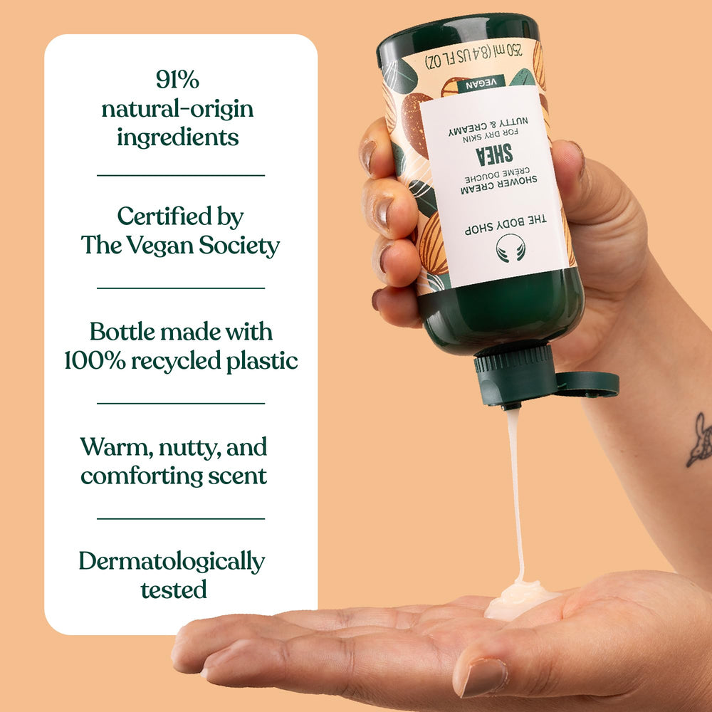 The Body Shop Shea Butter natural-origin closeup emphasizes nourishment