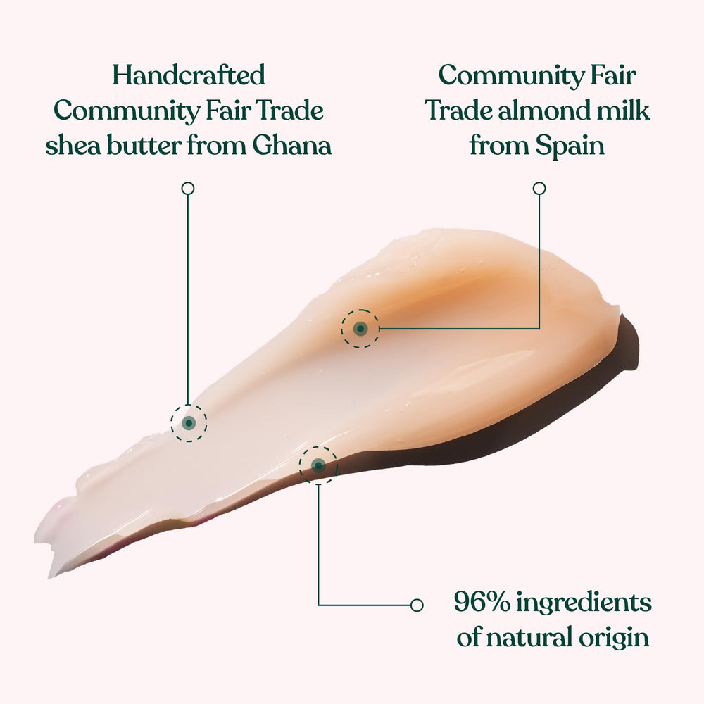 Community Trade almond milk from Spain adds creamy hydration