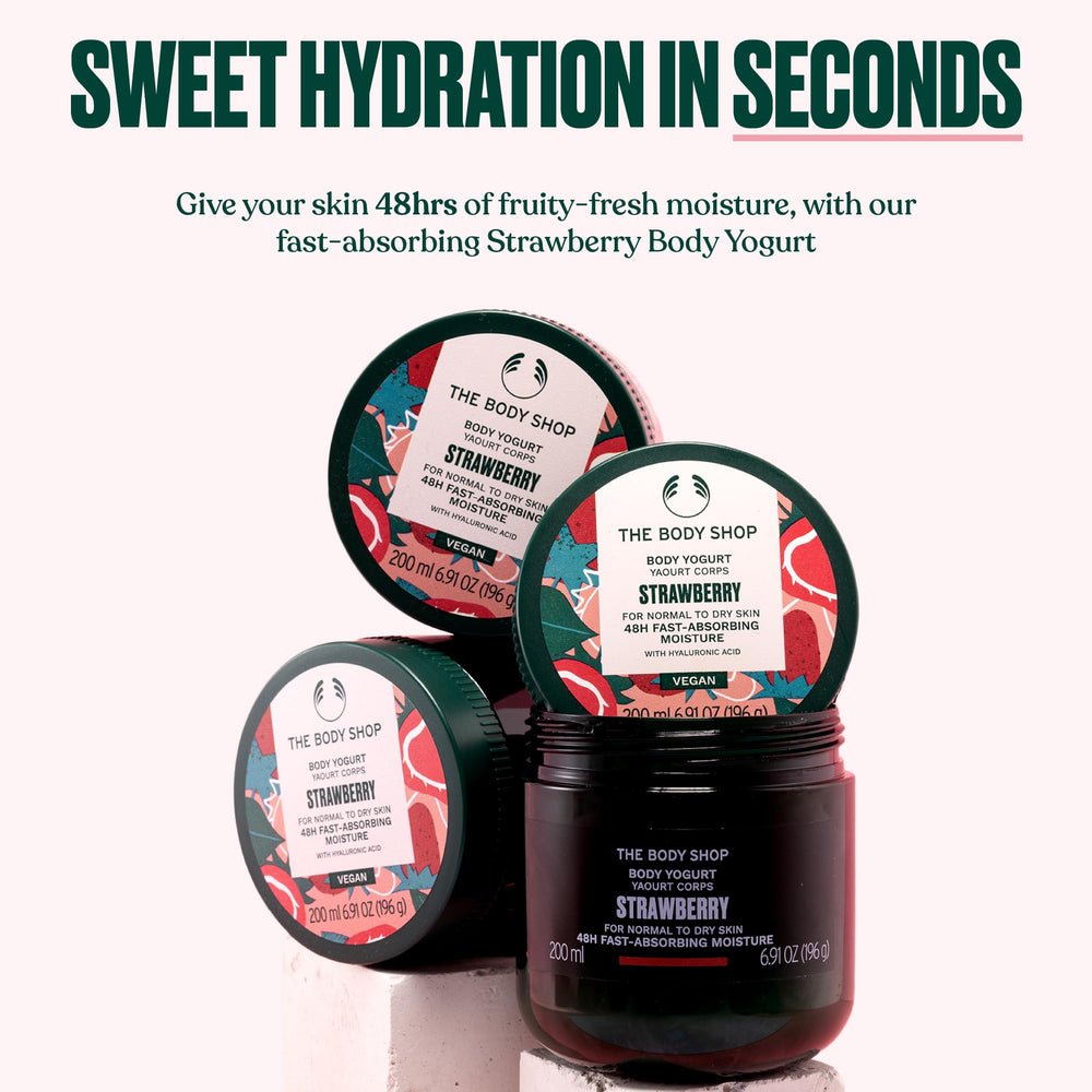 The gel-cream texture delivers light, non-sticky hydration with a refreshing strawberry scent