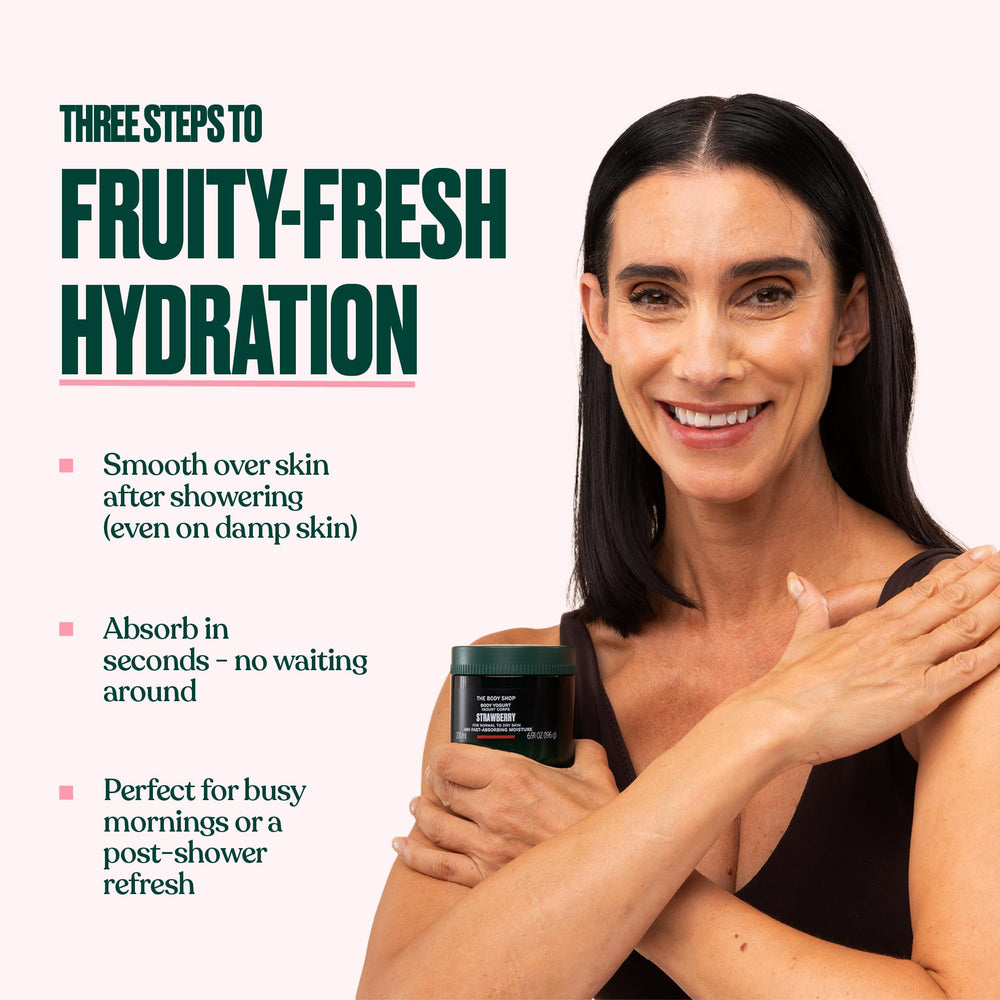 The Body Shop Strawberry Body Yogurt scent enhances daily routine