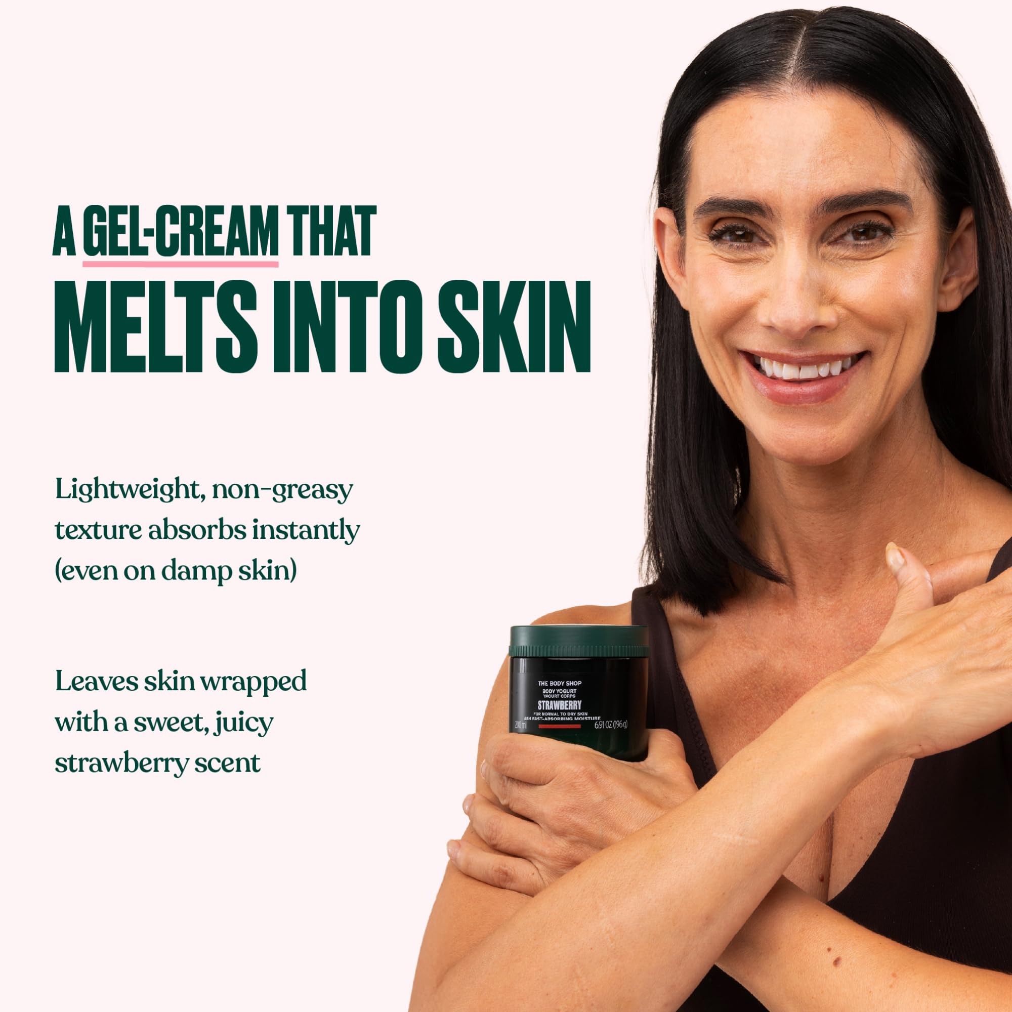 The Body Shop Strawberry Collection display highlights vegan options and thoughtful gifting.