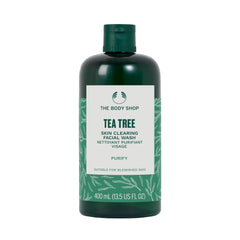 The Body Shop Tea Tree Skin Clearing Facial Wash bottle for daily cleansing and mattifying results.
