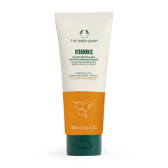 The Body Shop Vitamin C Glow Boosting Microdermabrasion bottle delivers at-home exfoliation for brighter skin