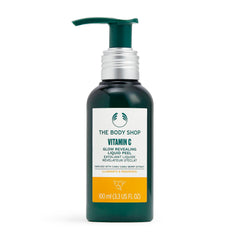 The Body Shop Vitamin C Glow-Revealing Liquid Peel in application, showcasing gentle exfoliation and glow.