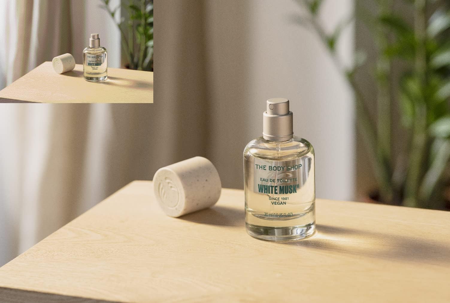 The Body Shop White Musk EDT being spritzed, capturing everyday confidence.