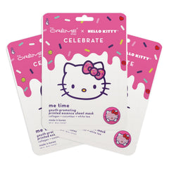 The Crème Shop Hello Kitty Celebrate Me Time mascarilla 3 pack, hidratación suave para la piel.