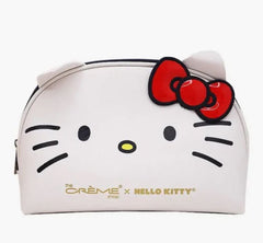 The Crème Shop Hello Kitty dome pouch, side view, compact yet spacious for daily cosmetics.