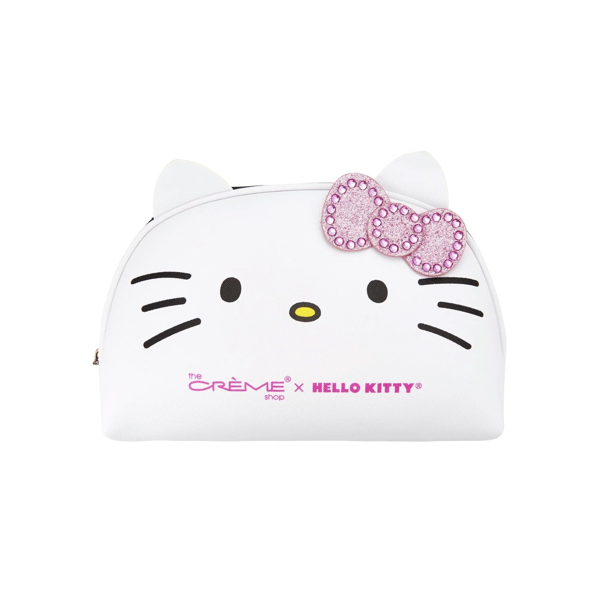 The Crème Shop Hello Kitty Y2K pouch with zipper closure keeps essentials secure.