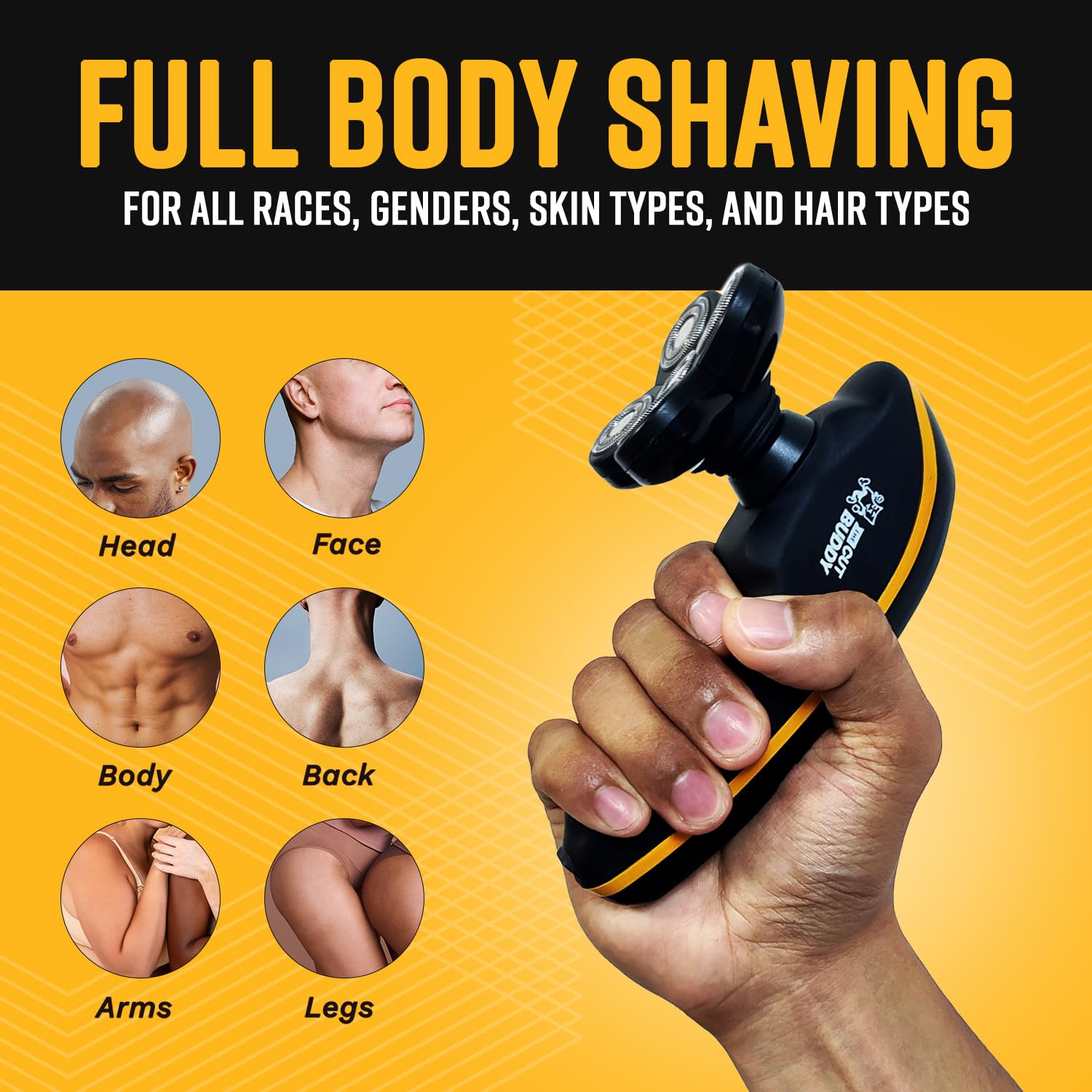 The Cut Buddy 5-blade rotary head assembly for versatile wet or dry use.