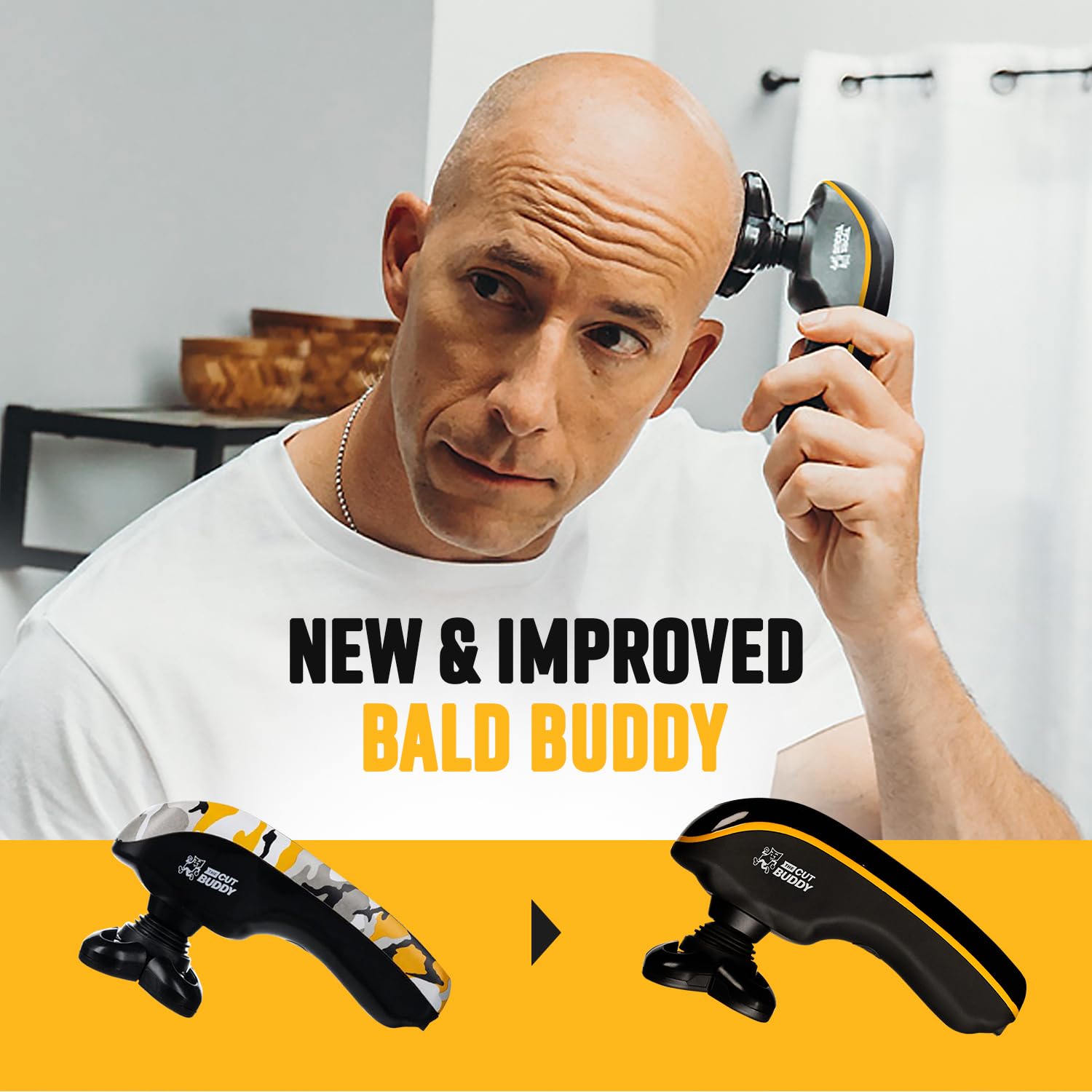 The Cut Buddy shaver cleaning indicator signals maintenance needs.