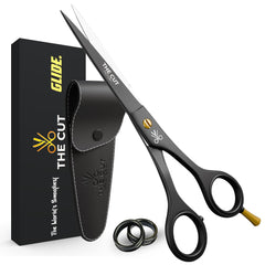 THE CUT - FACTORY - front packaging showing professional scissors and gift box benefit: ready-to-gift