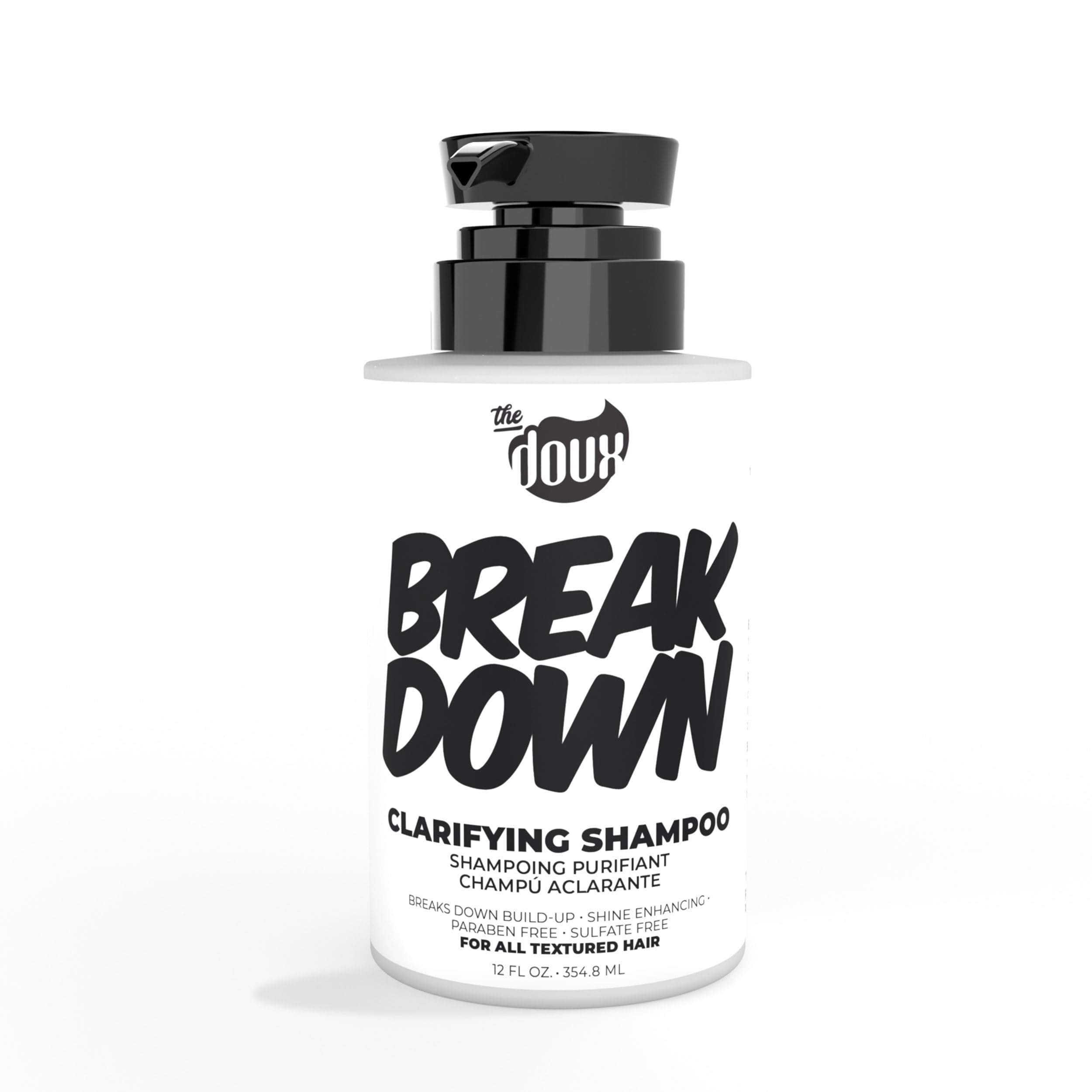 The Doux Breakdown bottle-pour demonstrates controlled dispensing for a detox cleanse.