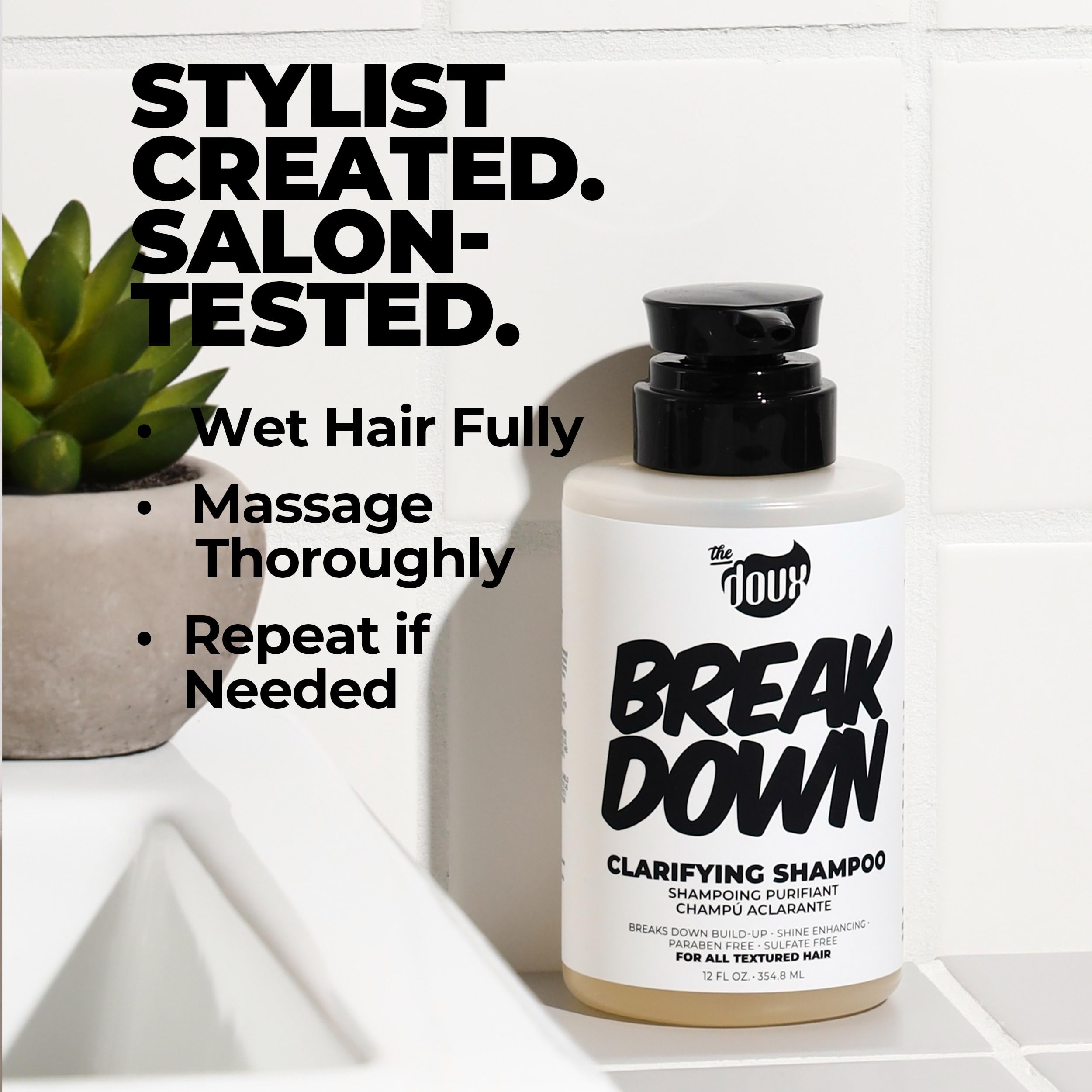The Doux Breakdown after-wash glow reveals refreshed, frizz-free curls.