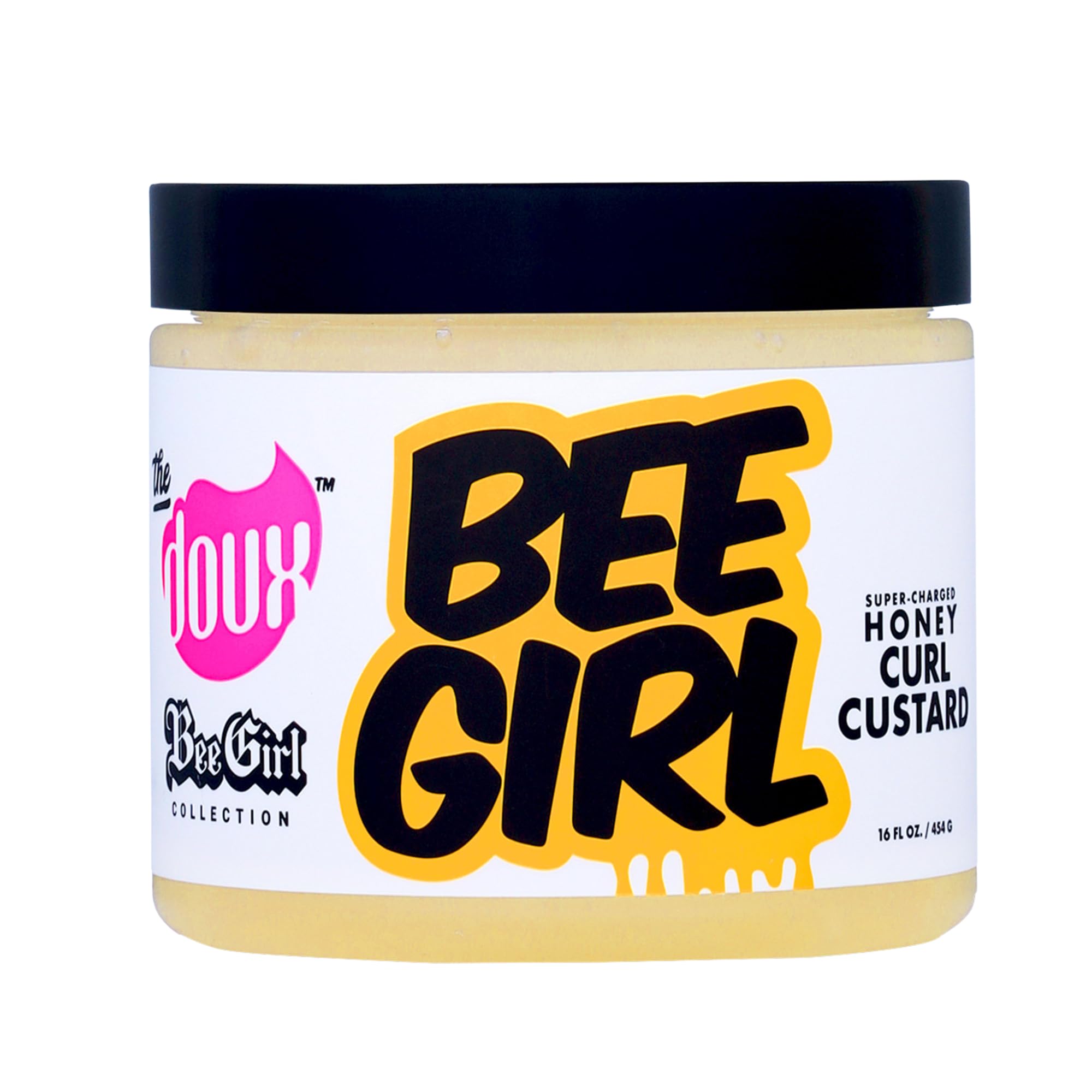 The Doux curl cream bottle pour demonstrates easy application for defined curls