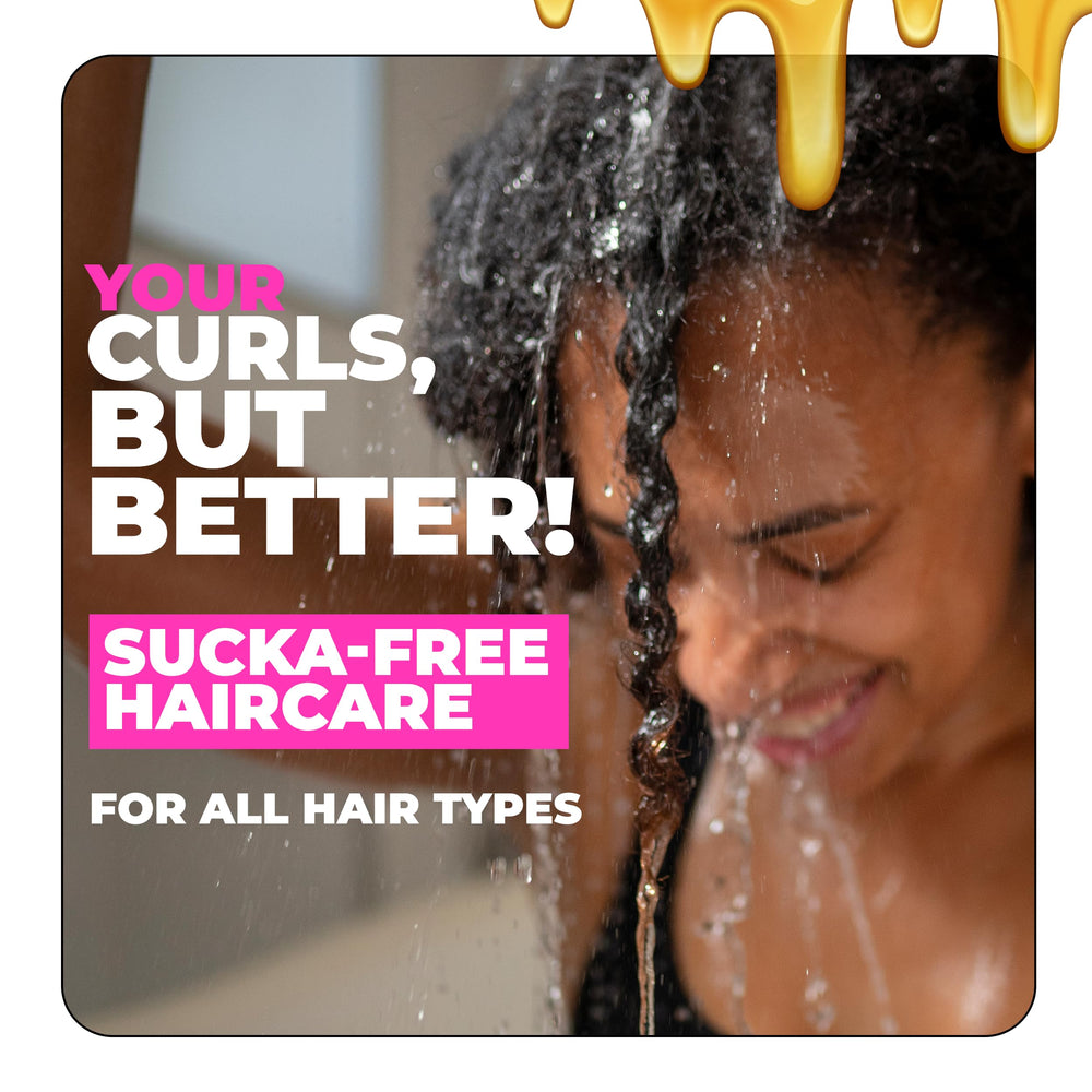 The Doux curl cream with honey aloe keratin ingredients highlights nourishing care for all curl types