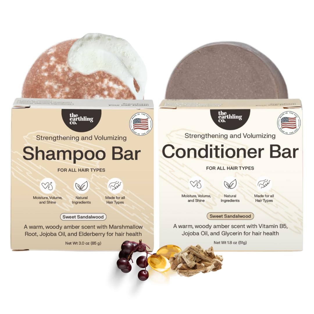 The Earthling Co. shampoo bar packaging shows sustainable materials for eco-friendly routines.