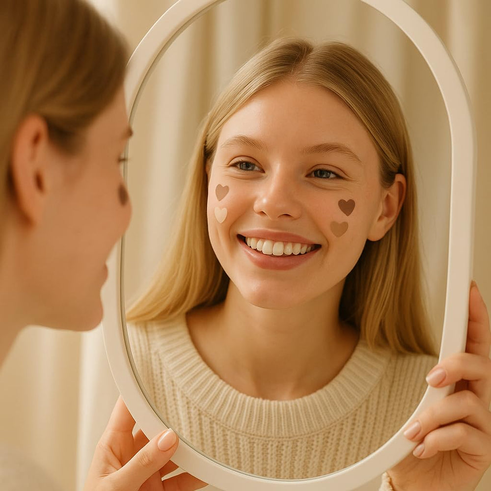 The Edition overnight patch applied on skin for calming clarity