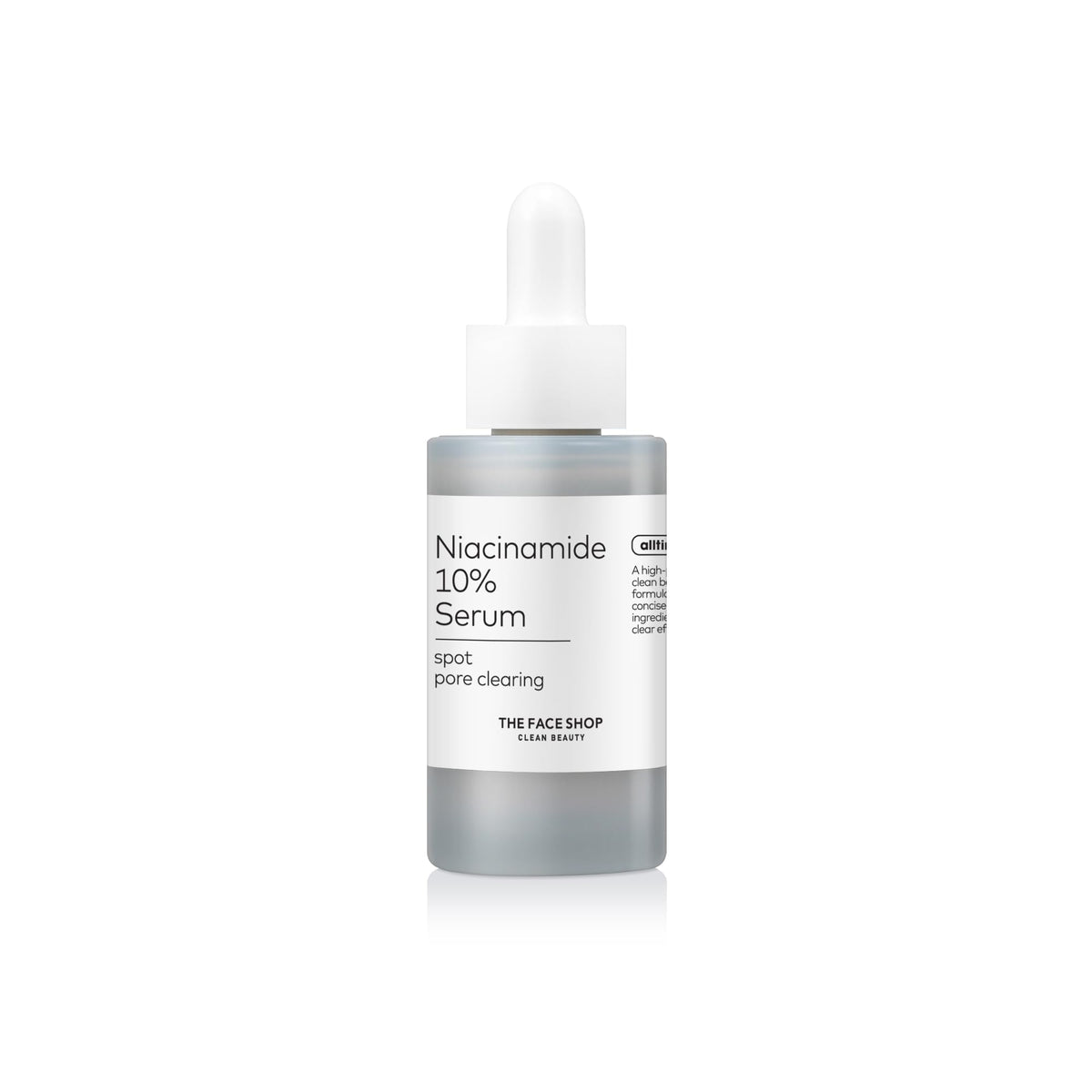 The Face Shop Alltimate Niacinamide serum bottle ready for daily routine.
