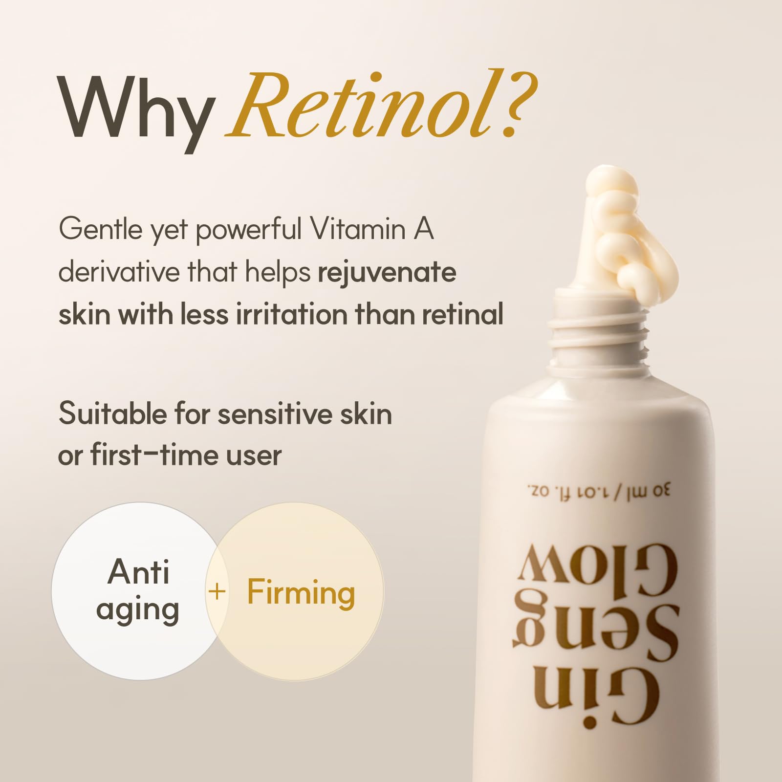 The Face Shop Ginseng Glow Eye Serum with retinol for gentle skin rejuvenation.