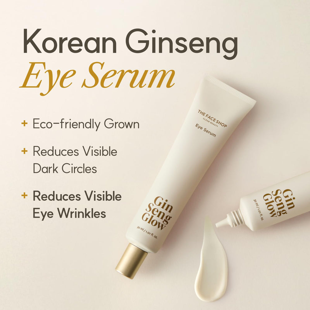 The Face Shop Ginseng Glow Eye Serum showcases a lightweight, fast-absorbing texture.
